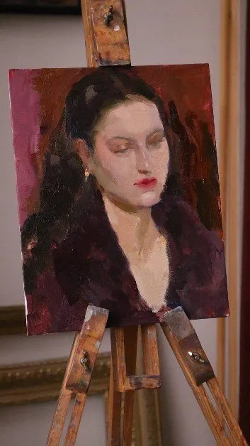 Портрет, этюд с натуры — работа ученика студии Jardin Secret